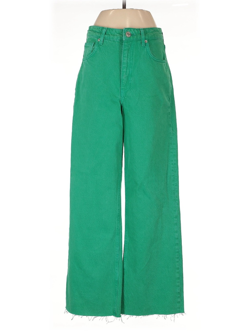 Zara Kelly Green Wide-Leg Jeans